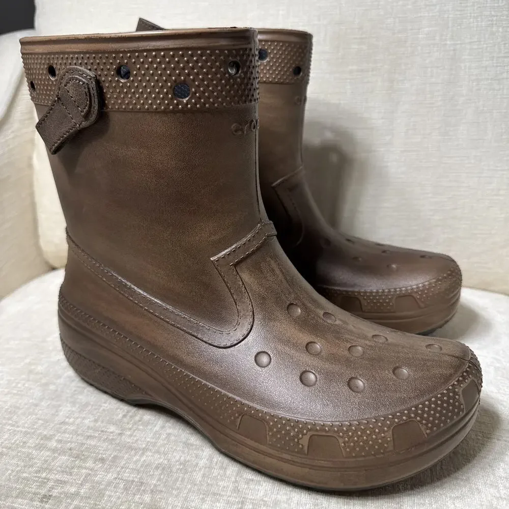 Huckberry x Crocs Classic Western Boot Brown, Size Men 8 Women’s 10 NWOT